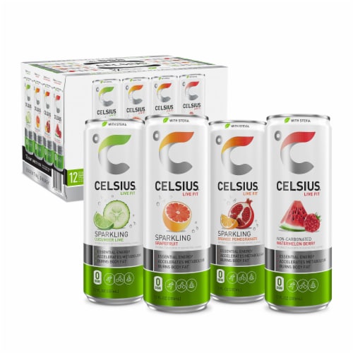CELSIUS® Energy Drink Natural Variety Pack Cans Perspective: front