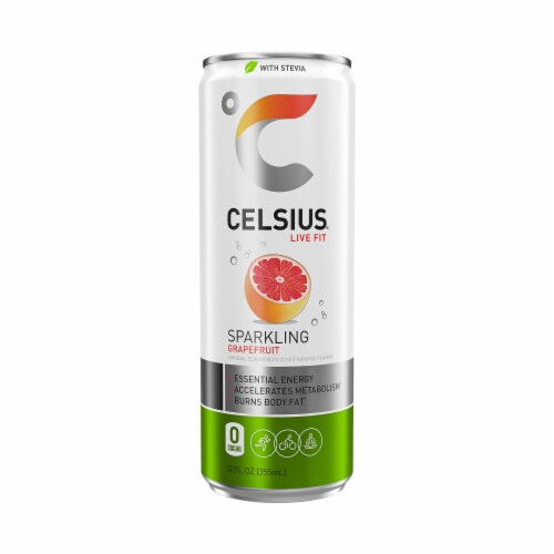 CELSIUS® Sparkling Grapefruit Energy Drink Can Perspective: front