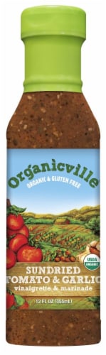 Organicville Sundried Tomato & Garlic Vinaigrette & Marinade Perspective: front