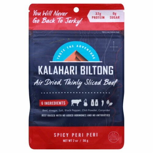 Kalahari Biltong Spicy Peri Peri Dried Beef Perspective: front