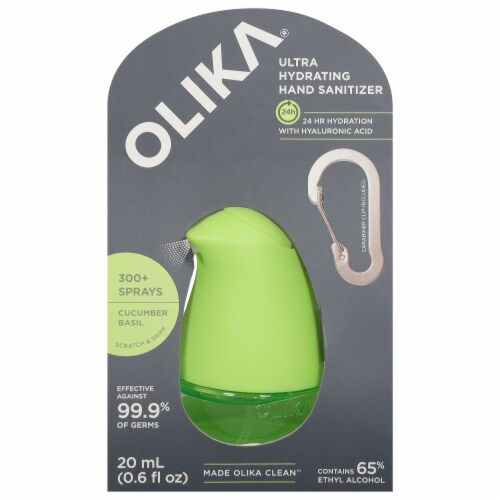 Olika Cucumber Basil Hydrating Hand Sanitize Clip-on Perspective: front