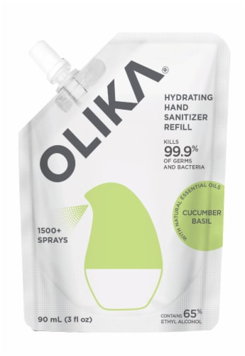 Olika Cucumber Basil Hydrating Hand Sanitizer Refill Perspective: front