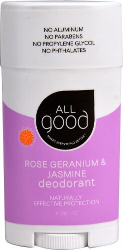 Elemental Herbs  All Good Deodorant Rose Geranium & Jasmine Perspective: front