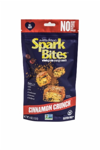 Warren Brown's Spark Bites Cinnamon Crunch Energy Snack Perspective: front