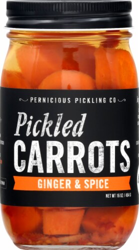 Pernicious Pickling Co. Ginger and Spice Pickled Carrots Perspective: front