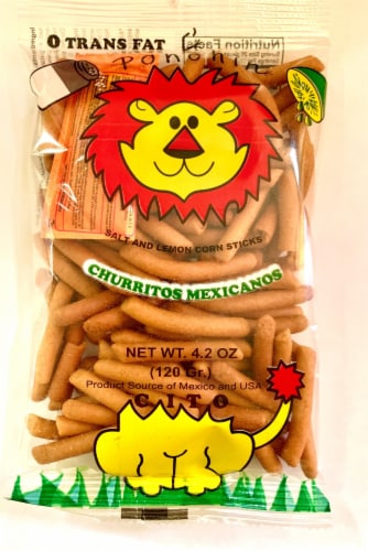 El Super Leon Salt & Lemon Corn Sticks Churritos Perspective: front