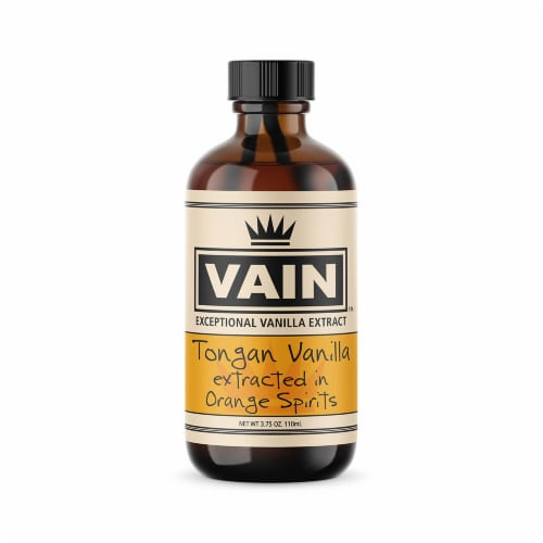 Tonga Vanilla Extract in Orange Spirits Perspective: front