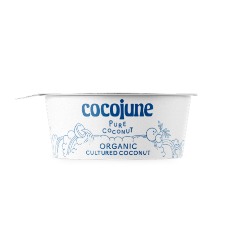 Cocojune Pure Organic Cultured Dairy Free Coconut Yogurt Cup Perspective: front