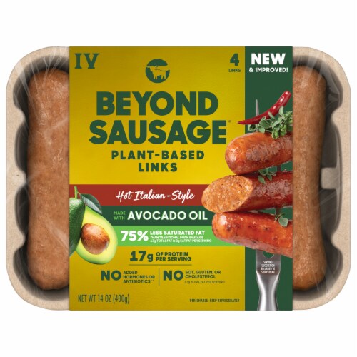 Beyond Meat® Beyond Sausage® Hot Italian Plant-Based Sausage Links Perspective: front