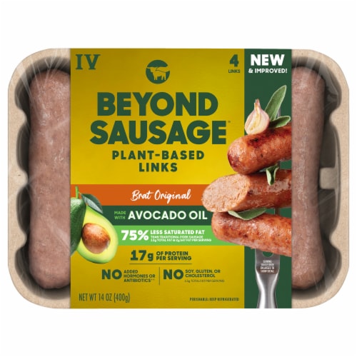Beyond Meat Beyond Sausage® Brat Original Plant-Based Dinner Sausage Links Perspective: front