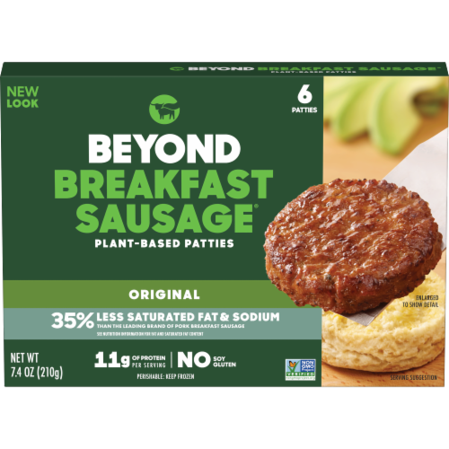 Beyond Meat Original Plant Based Breakfast Sausage Patties Perspective: front