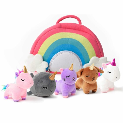  Kids Girls Colorful Plush Unicorn Cell Phone Bag Pouch