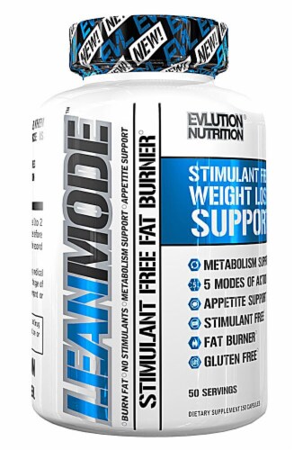 Evlution Nutrition Lean Mode Stimulant Free Fat Burner Capsules Perspective: front