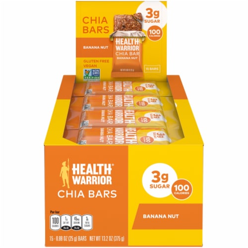 Health Warrior Banana Nut Chia Bars Perspective: front