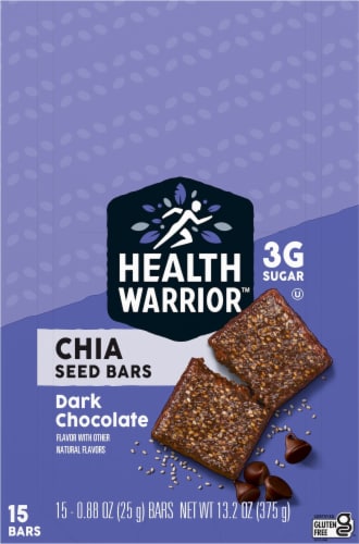 Health Warrior® Gluten Free Dark Chocolate Chia Bars Perspective: front