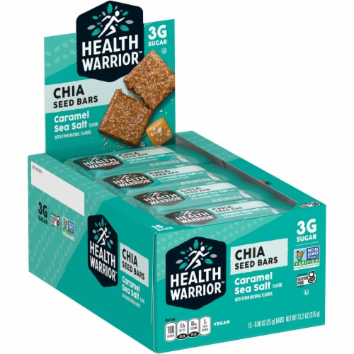 Health Warrior™ Caramel Sea Salt Chia Seed Bars Perspective: front