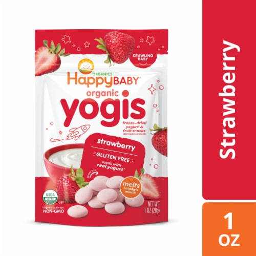 Happy Baby Organic Yogis Strawberry Freeze-Dried Yogurt & Fruit Baby Snacks