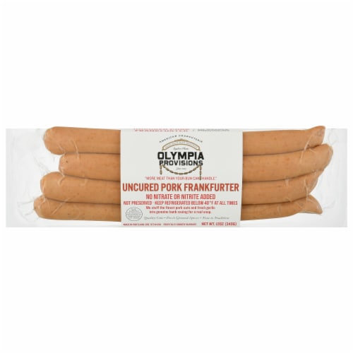 Olympia Provisions Uncured Pork Frankfurters Perspective: front