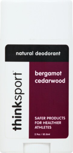 Thinksport Bergamot Cedarwood Natural Deodorant Perspective: front