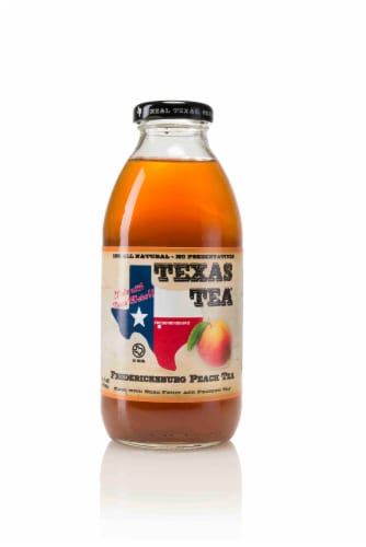 Texas Tea® Fredericksburg Peach Iced Tea Bottle Perspective: front