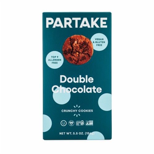 Partake Gluten-Free Vegan Double Chocolate Cookies Perspective: front
