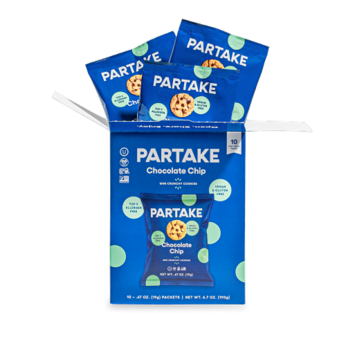 Partake Chocolate Chip Mini Cookie Multipack Perspective: front