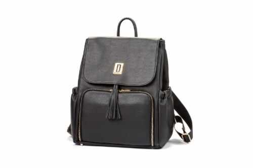 Darlyng & Co Minkeeblue Multi-Functional Diaper and Work Collab Bag for Women Black Perspective: front