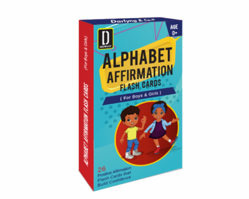 Darlyng & Co.'s Modern Alphabet Affirmation Flash Cards for Kids ABC Flash Cards Perspective: front