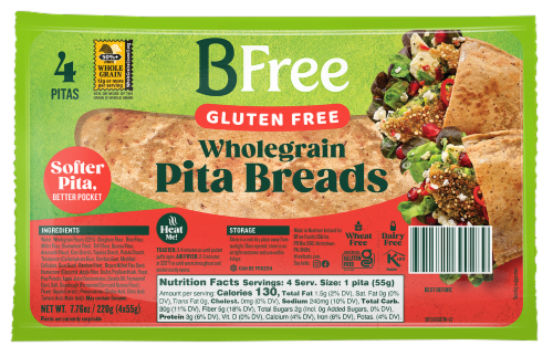 BFree Gluten Free Wholegrain Pita Breads Perspective: front