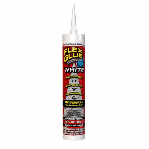 Flex Glue Pro White Rubberized Waterproof Adhesive 10 oz. - Total Qty: 6 Perspective: front