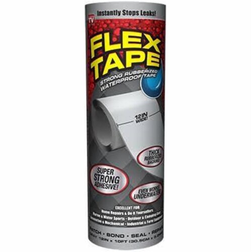Flex Tape 12 in. W x 10 ft. L Gray Waterproof Repair Tape Total Qty