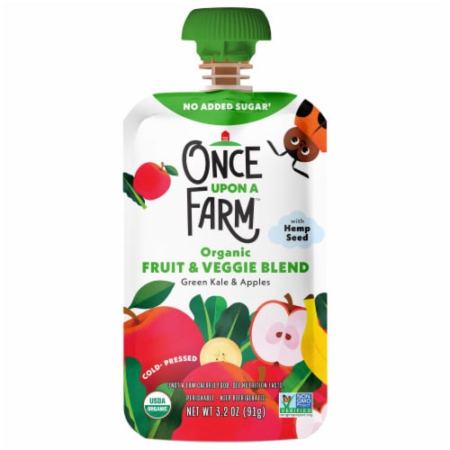 Once Upon a Farm Green Kale & Apples Organic Kids Snack Pouch