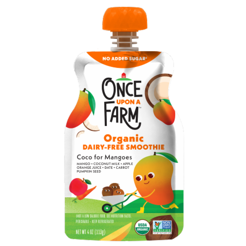 Once Upon a Farm™ Coco for Mangoes Organic Dairy Free Smoothie Pouch Perspective: front