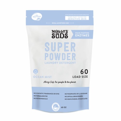 Molly's Suds Ocean Mist Scented Super Powder Laundry Detergent, 60 ct - Jay  C Food Stores