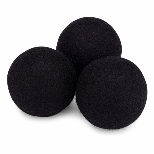 Molly's Suds® Black Wool Dryer Balls Perspective: front