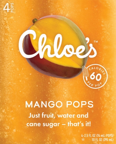 Chloe's Mango Pops 4 Count Perspective: front