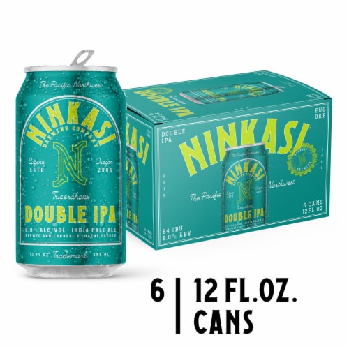 Ninkasi Brewing Company Tricerahops Double IPA Craft Beer Perspective: front