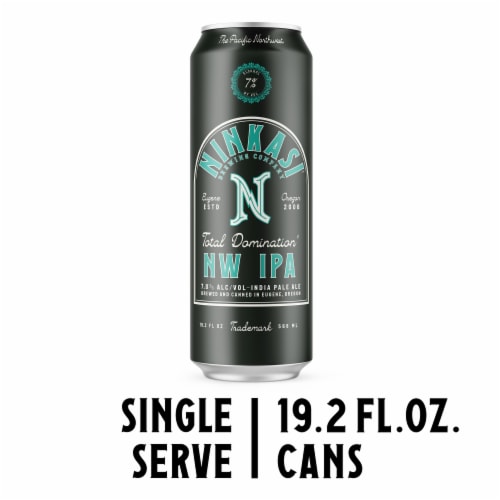 Ninkasi Brewing Company Total Domination IPA Craft Beer Perspective: front