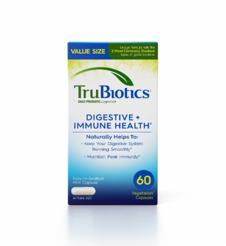 TruBiotics® Digestive + Immune Health Supplement Perspective: front