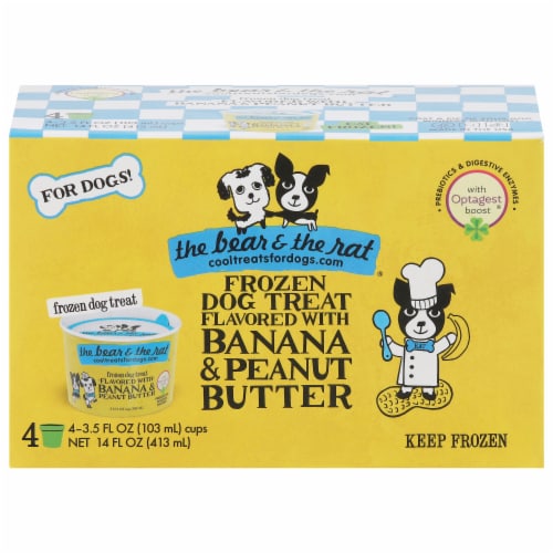 The Bear & The Rat Banana & Peanut Butter Flavored Frozen Yogurt Dog Treat Cups Perspective: front