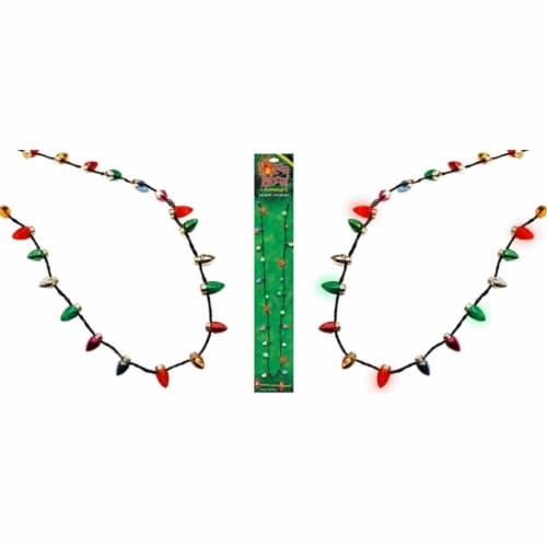 Magic Seasons Holiday Mini Bulbs Flashing Necklace Perspective: front
