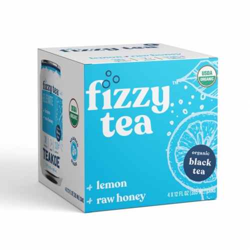 Teakoe Fizzy Tea­™ Lemon & Raw Honey Organic Black Tea Perspective: front