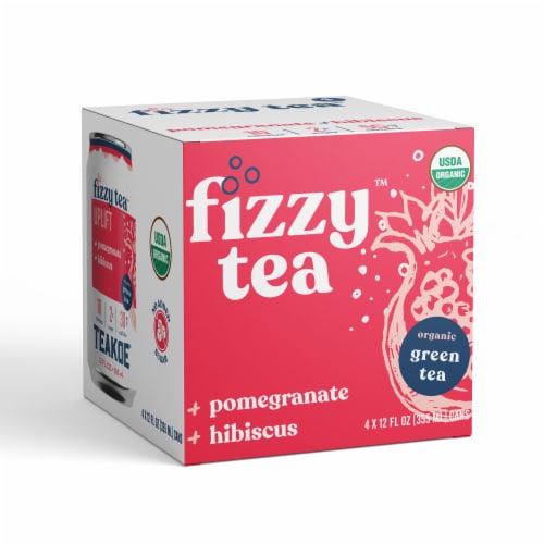 Teakoe Fizzy Tea™ Pomegranate & Hibiscus Organic Green Tea Perspective: front