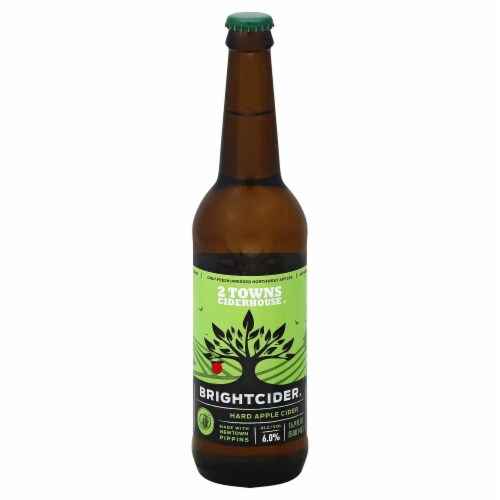 2 Towns Ciderhouse Brightcider Hard Apple Cider Perspective: front
