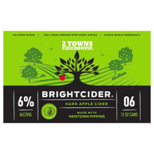 2 Towns Ciderhouse® Brightcider Hard Apple Cider Perspective: front