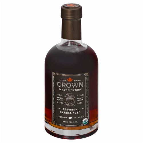 Crown Maple Bourbon Barrel Aged Maple Syrup Perspective: front