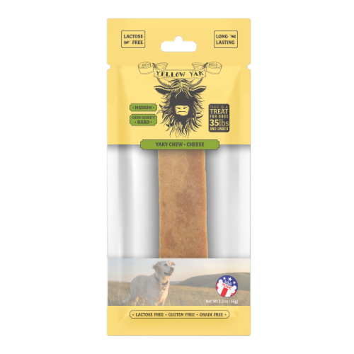 Yellow Yak® Medium Cheese Flavor Yaky Chew Dog Treat Perspective: front