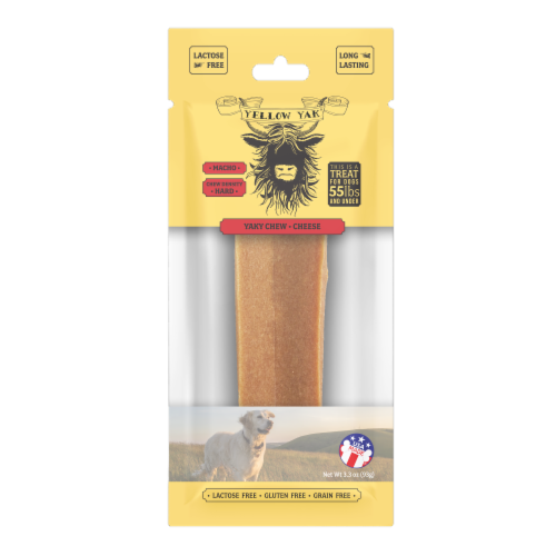 Yellow Yak® Large Cheese Yaky Chew Dog Treat Perspective: front