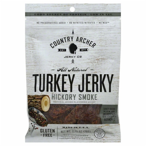 Country Archer Hickory Smoke Turkey Jerky Perspective: front