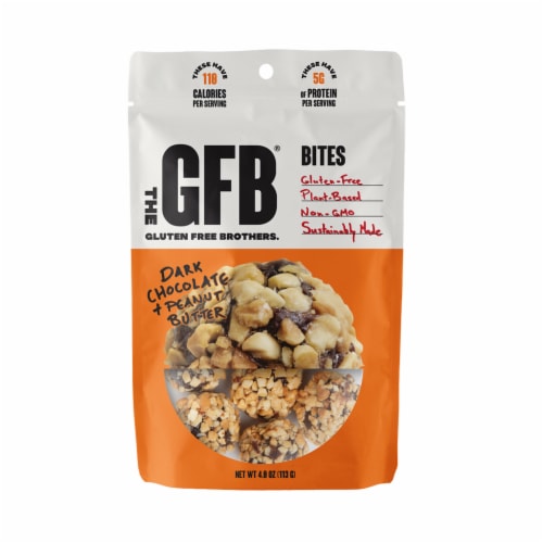 The GFB® Gluten-Free Dark Chocolate Peanut Butter Bites Perspective: front